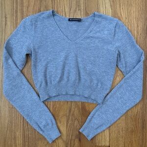 Brandy Melville Grey Cropped Long Sleeve